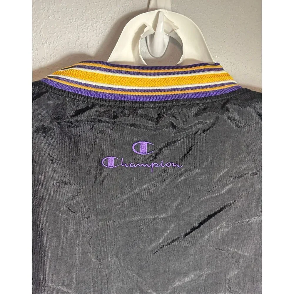 Champion UNI Panthers Pullover Windbreaker Jacket Mens XXL Purple Gold Vintage